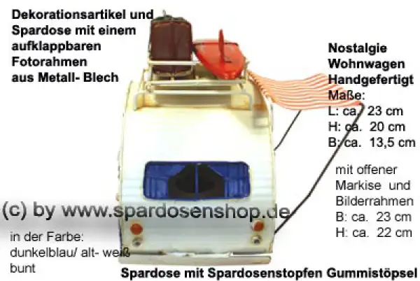 Nostalgie Wohnwagen dunkelblau D Nostalgie Wohnwagen dunkelblau D